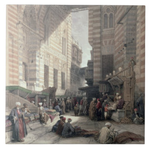 Carreau Bazar des négociants en soie, le Caire, de "Egypt