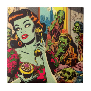 Carreau BD Zombie Horreur vintage