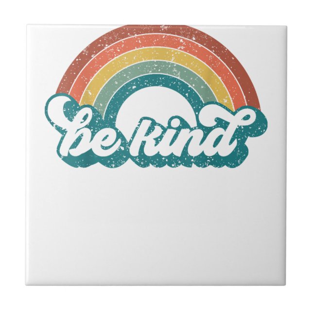 Carreau Be Kind Rainbow LGBT Flag LGBT Prith Mois Retro V (Devant)