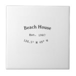 Carreau Beach house et. Date année coordonnées personnalis<br><div class="desc">Conception</div>