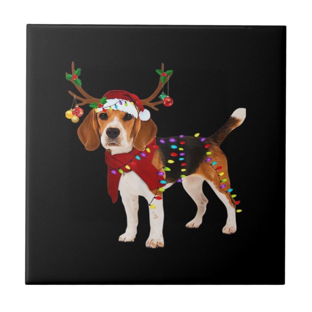 Carreau beagle dog christmas Classic T-Shirt (Devant)