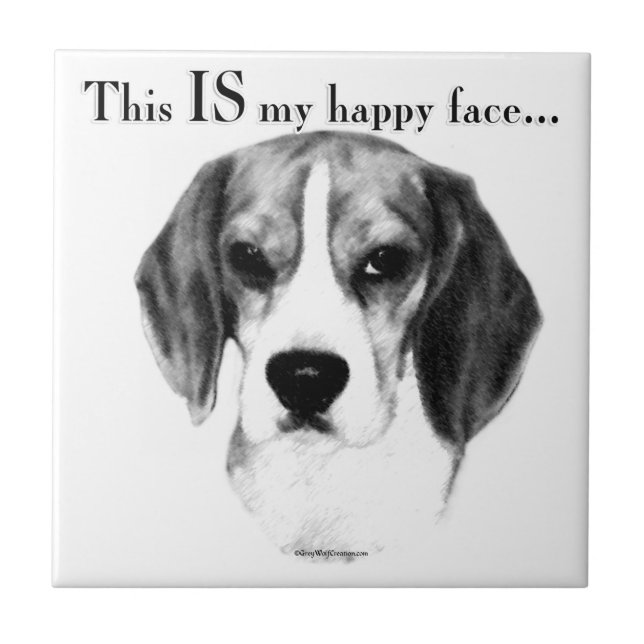 Carreau Beagle Joyeux Visage; Joyeux Beagle; Beagle grinch (Devant)