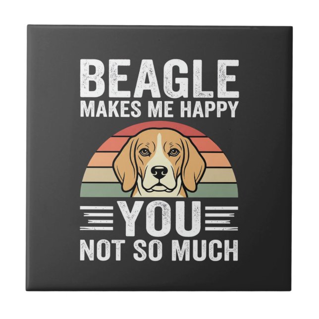 Carreau Beagle Me Rend Heureux Amateur De Chien (Devant)