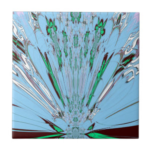 Carreau Beau Aqua Bleu Extraordinaire Motif Art Floral