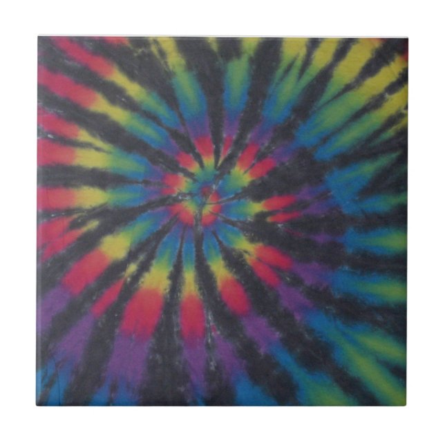 Carreau Beau arc-en-ciel tourbillon spirale teinture phatD (Devant)