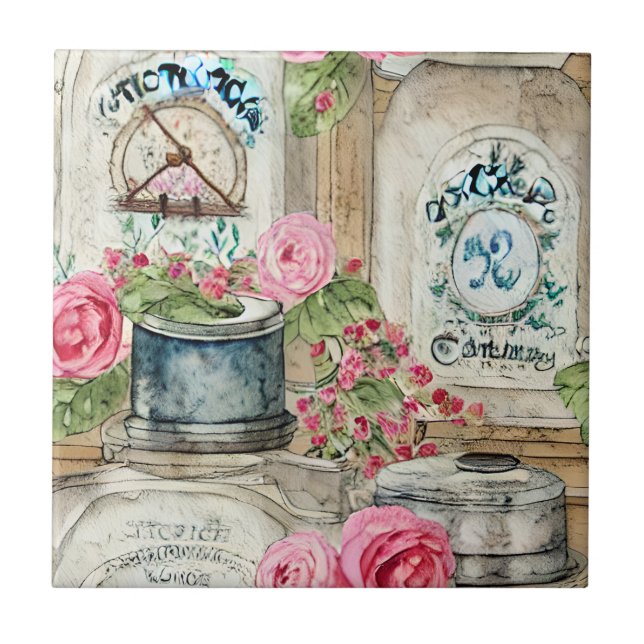 Carreau Beau artisanat artisanal Rustique arrière cuisine (Devant)