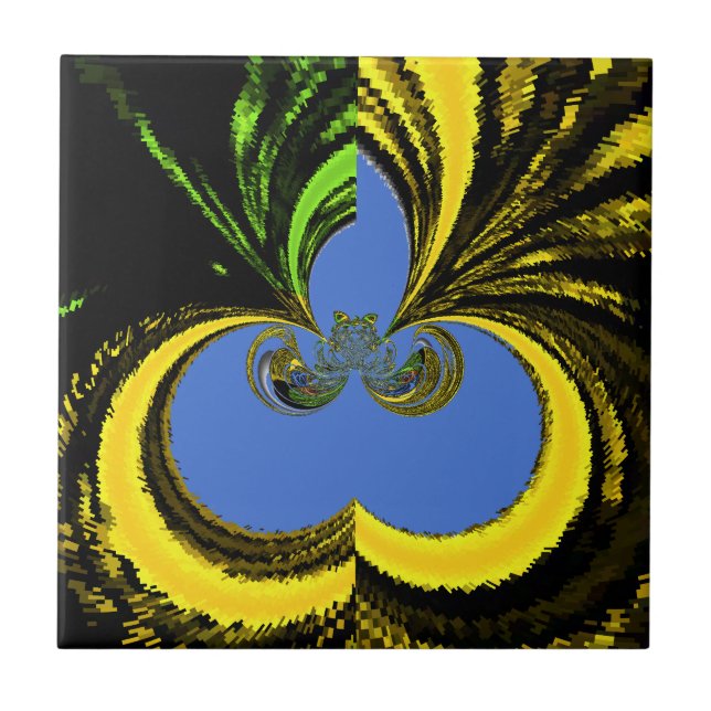 Carreau Beau Beau Art Sud-Africain Jaune et Bleu (Devant)