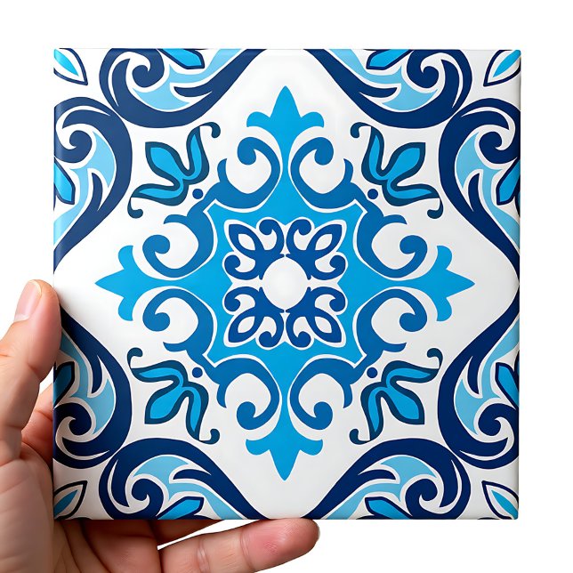 Carreau 💙 🤍 Beau bleu - blanc Azulejos X, Céramique T (💙🤍 Beautiful blue - white Azulejos X, Ceramic T Ceramic Tile)