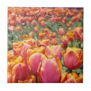 Carreau Beau cadeau de fille Fleurs de Tulipe Carrelage Ar