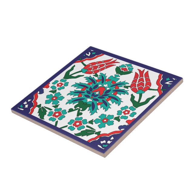 Carreau 💙 ❤️ 💚 Beau carrelage turc, arrière - plan bleu (Côté)