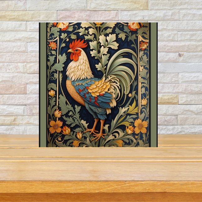 Carreau Beau Coq Vintage William Morris Inspiré (Créateur téléchargé)