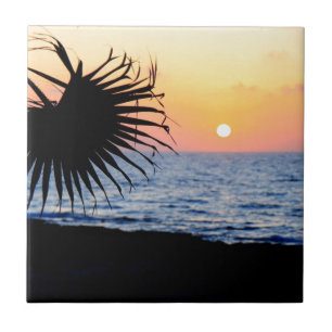 CARREAU BEAU COUCHER DU SOLEIL DE PLAGE