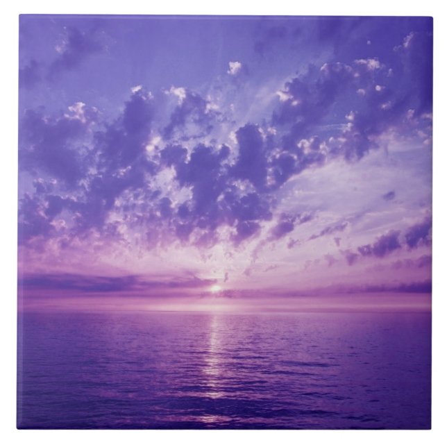 Carreau Beau coucher du soleil pourpre (Devant)