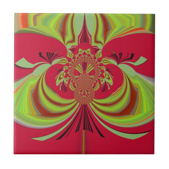 Carreau Beau design jaune rouge. Code vecteur d'inspiratio (Devant)
