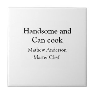 Carreau Beau et peut cuisiner ajoutez le nom du chef date