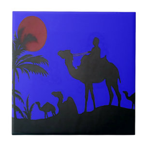 Carreau Beau Extraordinaire Sunset Camel Safari Art Imprim