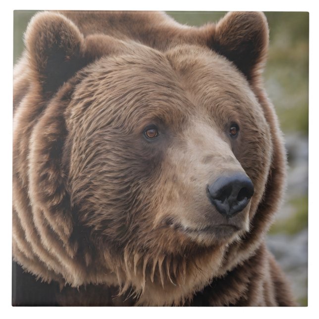 Carreau Beau Grizzly Portrait Ours Brown Ours 2a (Devant)