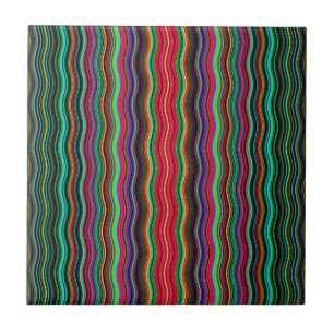 Carreau Beau Motif coloré Wavy Stripe