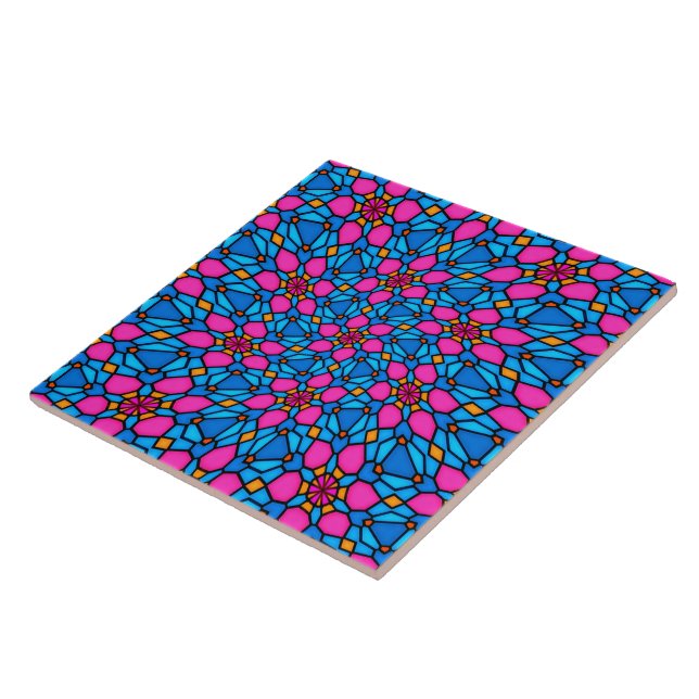 Carreau Beau Motif en verre de couleur (Côté)