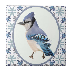 Carreau Beau oiseau bleu Jay