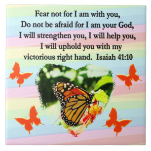 CARREAU BEAU ORANGE BUTTERFLY ISAIAH 41:10 DESIGN