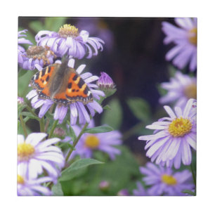Carreau Beau Papillon Sur Fleurs