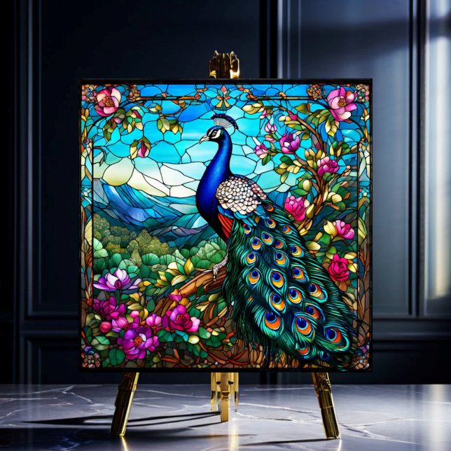 Carreau Beau Peacock 2 Parmi Jardin Fleur (Créateur téléchargé)