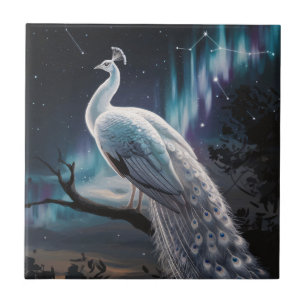 Carreau Beau Peacock Blanc Aurora Borealis Pittoresque