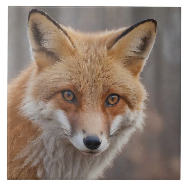 Carreau Beau portrait de Renard Rouge en nature (Devant)