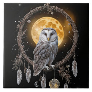 Carreau Beau rêveur bohème Chasse-mouches Hibou