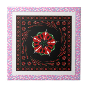 Carreau Beau rose Bleu Blanc Coeurs d'amour Design