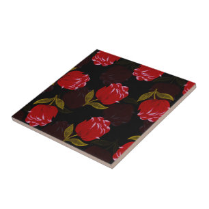 Carreau Beau Rouge translucide rose motif de broderie