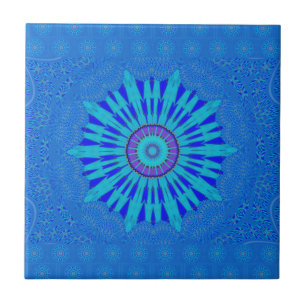 Carreau Beau Royal Blue Mandala Art Imprimer