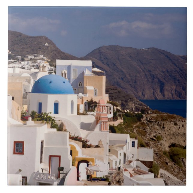 Carreau Beau village d'Oia avec des bâtiments blancs (Devant)