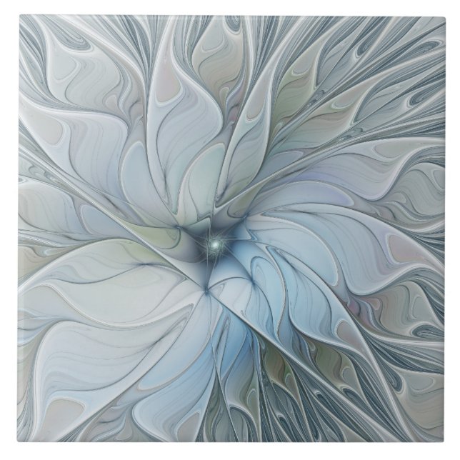 Carreau Beauté Élégante Art Abstrait Moderne Fleur Fractal (Devant)