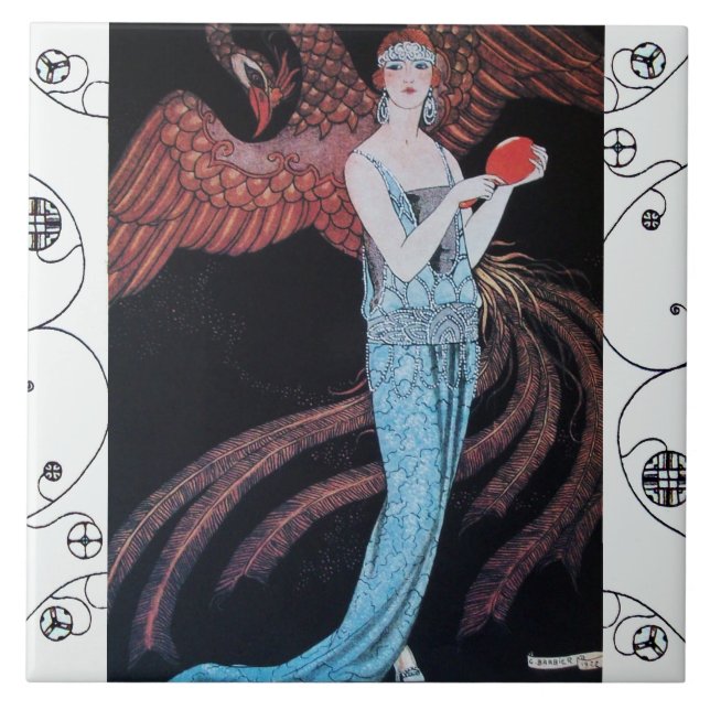 Carreau BEAUTÉ ET PHÉNIX Art Déco Mode Féminine (Devant)