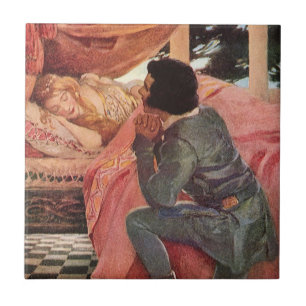 Carreau Beauté vintage du sommeil par Jessie Willcox Smith