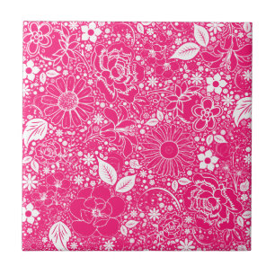 Carreau Beautés botaniques ROSE CHAUDE
