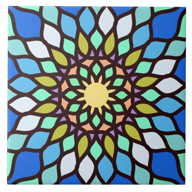 Carreau Beautiful islamic mosaic pattern tile (Devant)