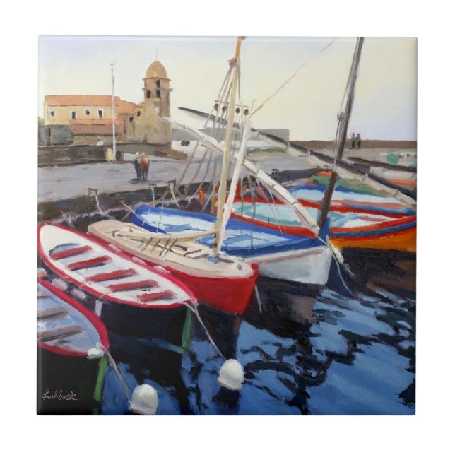 Carreau Beaux Bateaux Rouges Orange Bleus Verts (Devant)