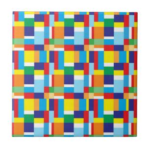 Carreau Beaux carrés de plaid colorés lumineux de blocs