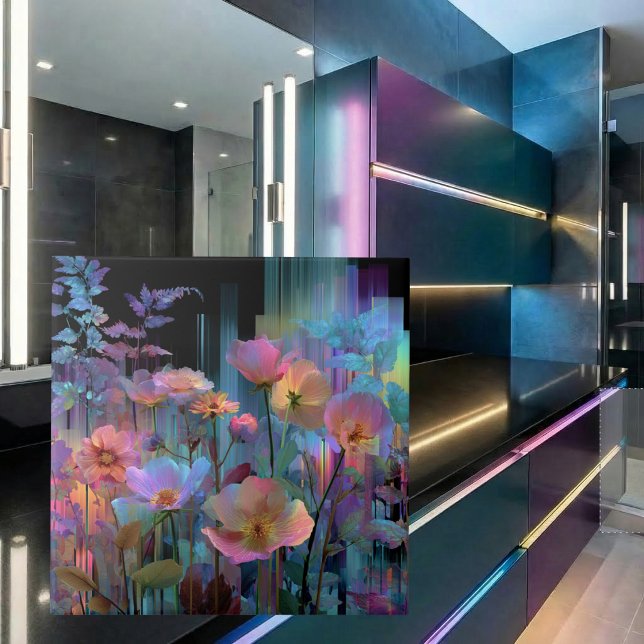 Carreau Beaux fleurs art néon (Créateur téléchargé)