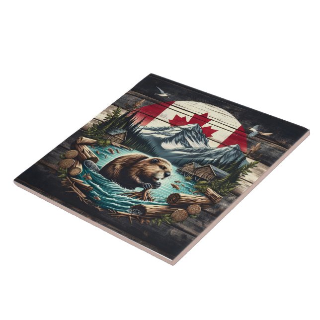 Carreau Beaver Building Lodge Près de la nature sauvage du (Côté)