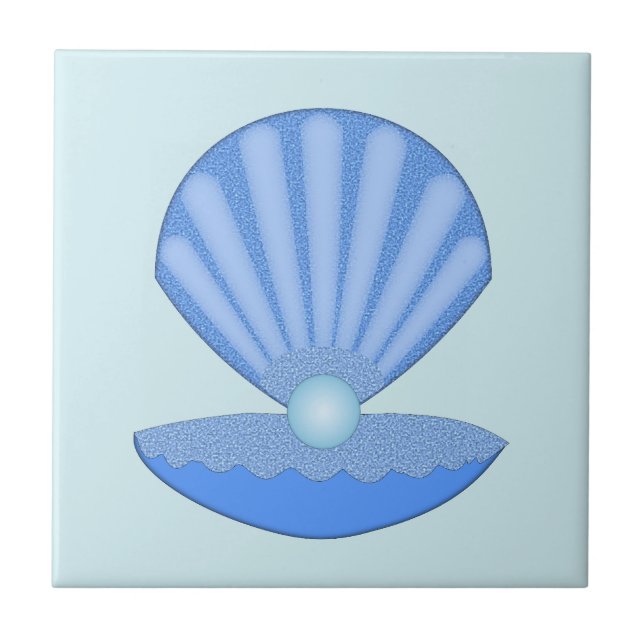 Carreau Bébé bleu Coquille d'huîtres et Pearl (Devant)