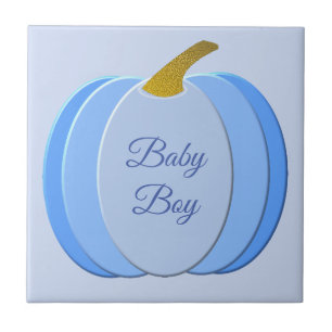 Carreau Bébé Bleu mignon Citrouille Personnalisé