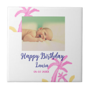 Carreau Bébé enfants 1er anniversaire ajouter le nom date