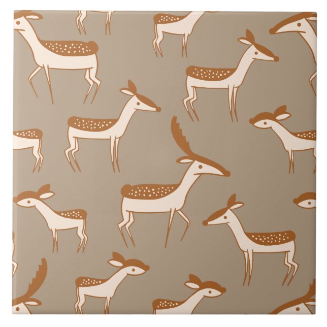 Carreau Bébé mignon cerf et famille (Devant)