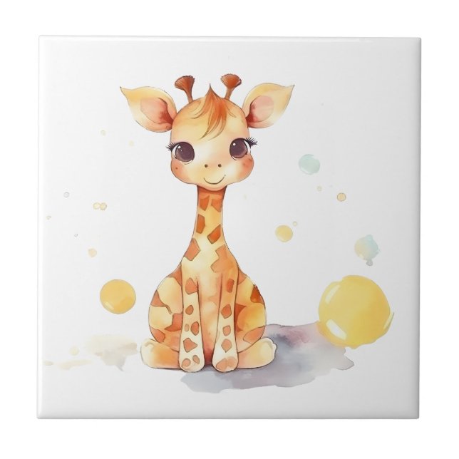 Carreau Bébé mignonne Giraffe Carrelage en céramique (Devant)