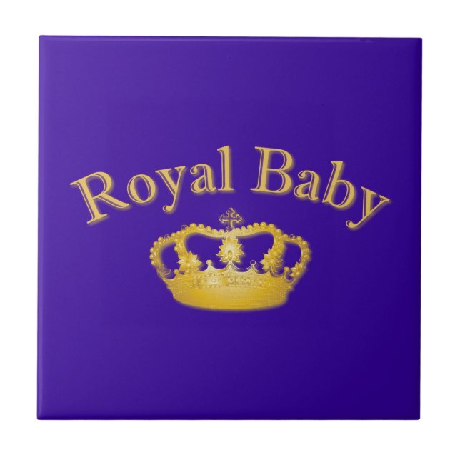 Carreau Bébé royal avec couronne dorée (Devant)