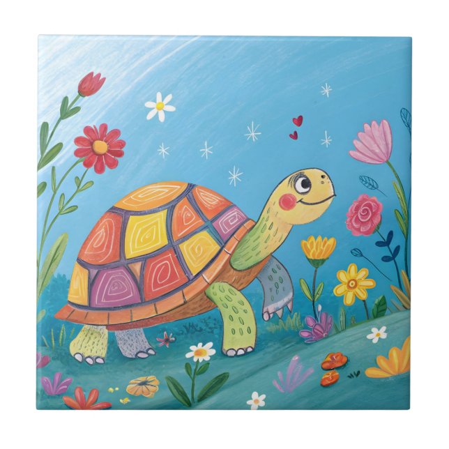 Carreau Bébé Tortue Dessinée (Devant)